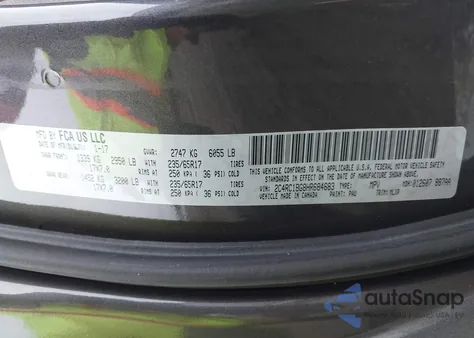2017 Chrysler Pacifica Touring-L from USA, damaged, VIN 2C4RC1BG8HR684683